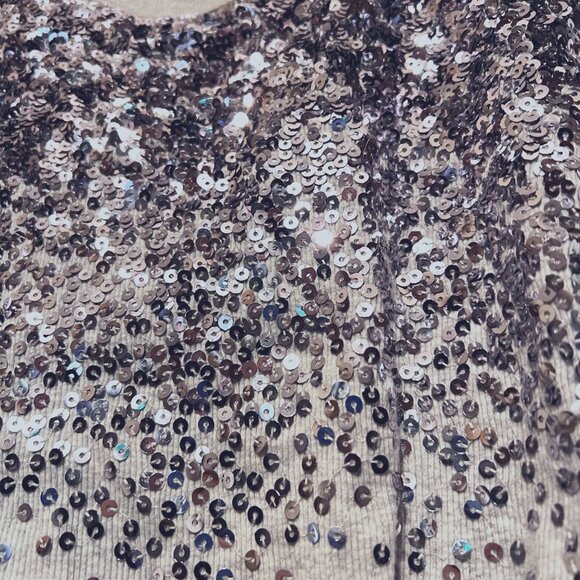 Express Sequin Tank Top-Cropped-Size Small-Gray & Black-Sparkle-Dance-Spring - Picture 10 of 11